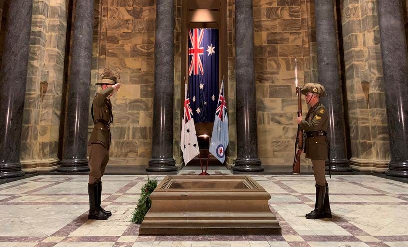 The Shrine Guard lay a wreath