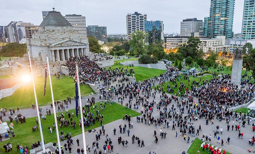 Hundreds gathered for Anzac Day at the Shrine