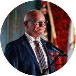 Shrine CEO Dean Lee speaks at an event