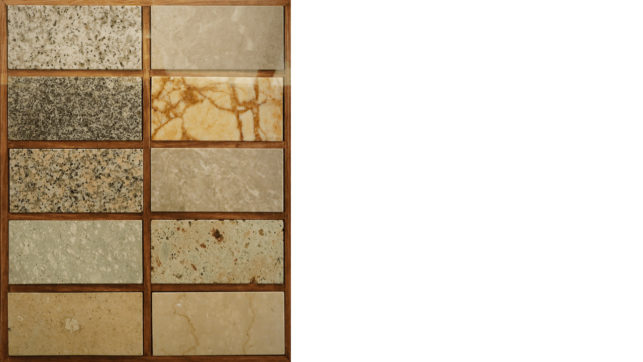 Stone samples used in the construction of CWGC Yokohama provided by Yabashi Marble