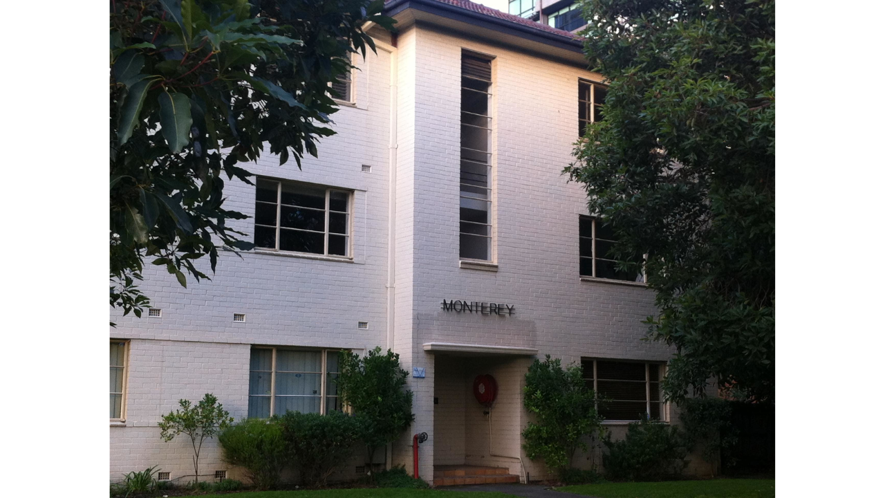 The ‘Monterey’ apartment block where the codebreakers worked. Located near Albert Park Lake in Melbourne.